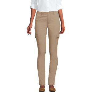 imageLands End Womens Mid Rise Slim Cargo Chino PantsDesert Tan