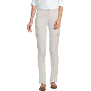 imageLands End Womens Mid Rise Slim Cargo Chino PantsLight Stone