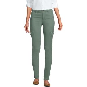 imageLands End Womens Mid Rise Slim Cargo Chino PantsLily Pad Green