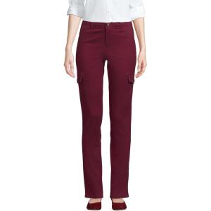 imageLands End Womens Mid Rise Slim Cargo Chino PantsRich Burgundy