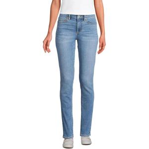 imageLands End Womens Recover Denim Mid Rise Slim Leg JeansBeau Blue