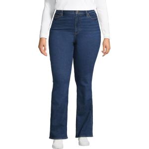 imageLands End Womens Recover High Rise Bootcut Blue JeansPort Indigo