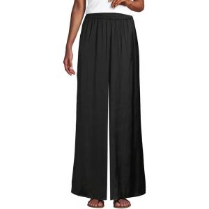 imageLands End Womens Wide Leg Fluid Palazzo PantsBlack