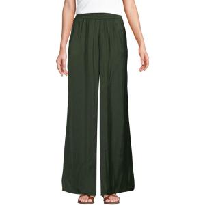 imageLands End Womens Wide Leg Fluid Palazzo PantsFresh Evergreen