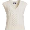 imageLands End Womens Cotton Blend Cable Vest SweaterFresh Ivory