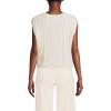 imageLands End Womens Cotton Blend Cable Vest SweaterFresh Ivory