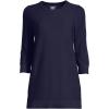 imageLands End Womens Cotton Modal 34 Cable Sleeve Tunic SweaterTrue Navy