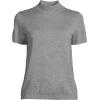 imageLands End Womens Cotton Modal Half Sleeve Mock Neck Pullover SweaterPewter Heather