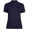 imageLands End Womens Cotton Modal Half Sleeve Mock Neck Pullover SweaterTrue Navy