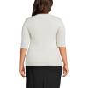 imageLands End Womens Cotton Modal Half Sleeve Scoop Cable Pullover SweaterIvory