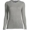 imageLands End Womens Cotton Modal Long Sleeved Scallop Detail Pullover SweaterPewter Heather