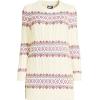 imageLands End Womens Cozy Lofty Jacquard Cable Tunic SweaterFresh Ivory Linear Fairisle