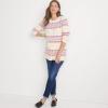 imageLands End Womens Cozy Lofty Jacquard Cable Tunic SweaterFresh Ivory Linear Fairisle