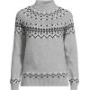 imageLands End Womens Cozy Lofty Mock Neck Jacquard Cable SweaterGray Heather Geometric