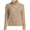 imageLands End Womens Drifter Cable Turtleneck SweaterFrench Pecan Heather