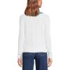 imageLands End Womens Drifter Cable VNeck SweaterWhiteGlade Green