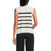 imageLands End Womens Drifter Cotton Easy Crew Neck Vest SweaterIvoryBlack Breton Stripe