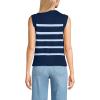 imageLands End Womens Drifter Cotton Easy Crew Neck Vest SweaterNavySoft Blue Breton Stripe