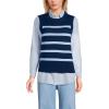 imageLands End Womens Drifter Cotton Easy Crew Neck Vest SweaterNavySoft Blue Breton Stripe