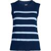 imageLands End Womens Drifter Cotton Easy Crew Neck Vest SweaterNavySoft Blue Breton Stripe