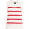 imageLands End Womens Drifter Cotton Easy Crew Neck Vest SweaterSahara Desert Breton Stripe