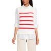 imageLands End Womens Drifter Cotton Easy Crew Neck Vest SweaterSahara Desert Breton Stripe