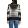 imageLands End Womens Drifter Cotton Quarter Zip Pullover SweaterBlackFresh Ivory Stripe