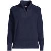 imageLands End Womens Drifter Cotton Quarter Zip Pullover SweaterDeep Sea Navy