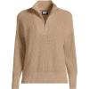 imageLands End Womens Drifter Cotton Quarter Zip Pullover SweaterVicuna Heather