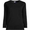 imageLands End Womens Fine Gauge Cotton Crew Neck 34 Sleeve SweaterBlack