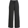 imageLands End Womens Sport Knit Pull On Drawstring Wide Leg Crop PantsDark Charcoal Heather