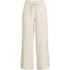 imageLands End Womens Sport Knit Pull On Drawstring Wide Leg Crop PantsFlax Heather