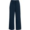 imageLands End Womens Sport Knit Pull On Drawstring Wide Leg Crop PantsRadiant Navy