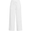 imageLands End Womens Sport Knit Pull On Drawstring Wide Leg Crop PantsWhite