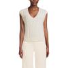 imageLands End Womens Cotton Blend Cable Vest SweaterFresh Ivory