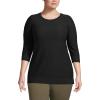 imageLands End Womens Cotton Modal 34 Cable Sleeve Tunic SweaterBlack