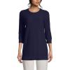 imageLands End Womens Cotton Modal 34 Cable Sleeve Tunic SweaterTrue Navy