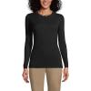 imageLands End Womens Cotton Modal Long Sleeved Scallop Detail Pullover SweaterBlack