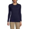 imageLands End Womens Cotton Modal Long Sleeved Scallop Detail Pullover SweaterTrue Navy