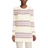 imageLands End Womens Cozy Lofty Jacquard Cable Tunic SweaterFresh Ivory Linear Fairisle