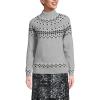 imageLands End Womens Cozy Lofty Mock Neck Jacquard Cable SweaterGray Heather Geometric