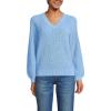 imageLands End Womens Drifter Balloon Sleeve SweaterLight Regatta Blue Heather