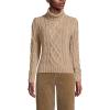 imageLands End Womens Drifter Cable Turtleneck SweaterFrench Pecan Heather