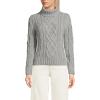 imageLands End Womens Drifter Cable Turtleneck SweaterGray Heather