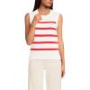 imageLands End Womens Drifter Cotton Easy Crew Neck Vest SweaterSahara Desert Breton Stripe