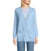 imageLands End Womens Fine Gauge Cotton Cardigan with Tipping SweaterPale Slate Blue Heather