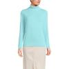 imageLands End Womens Fine Gauge Cotton Turtleneck SweaterPale Aqua Ice Heather