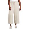 imageLands End Womens Sport Knit Pull On Drawstring Wide Leg Crop PantsFlax Heather