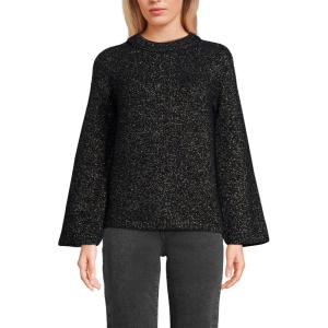 imageLands End Womens Blend Bow Back SweaterBlackGold Metallic