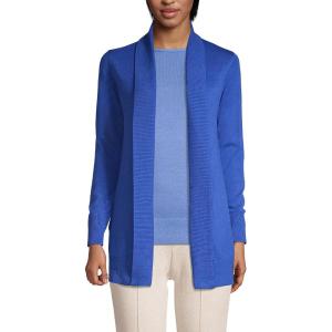 imageLands End Womens Cotton Modal Shawl Collar Cardigan SweaterDark Cobalt Blue